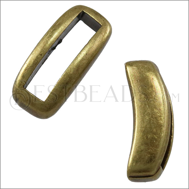10mm flat CRESCENT spacer ANT BRASS - 10 pcs