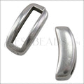 10mm flat CRESCENT spacer ANT SILVER - 10 pcs