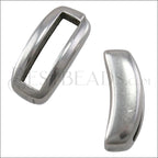 10mm flat CRESCENT spacer ANT SILVER - 10 pcs