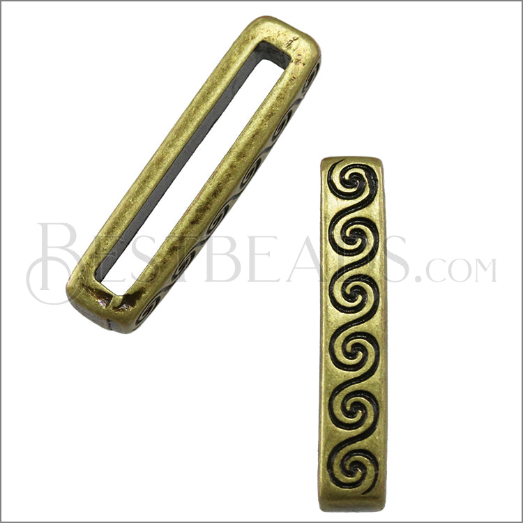 20mm flat WAVE spacer ANT BRASS - 10 pcs