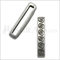 20mm flat WAVE spacer ANT SILVER - 10 pcs