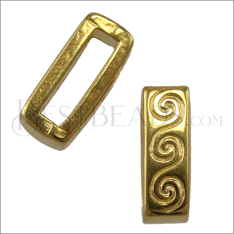 10mm flat WAVE spacer GOLD - 10 pcs