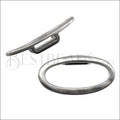 10mm flat OVAL RING spacer ANT SILVER - 10 pcs