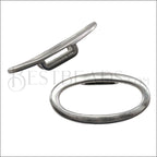 10mm flat OVAL RING spacer ANT SILVER - 10 pcs