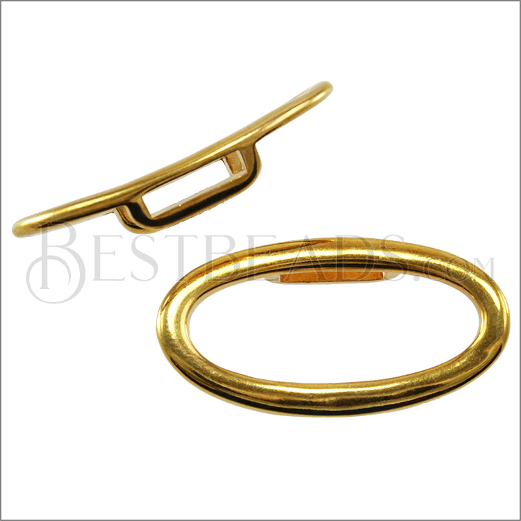 10mm flat OVAL RING spacer SHINY GOLD - 10 pcs