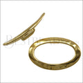 10mm flat HAMMERED OVAL spacer GOLD - 5 pcs