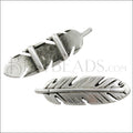 10mm flat FEATHER spacer ANT SILVER - 10 pcs
