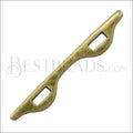 5mm flat WIDE 2 STRAND spacer ANT BRASS - 10 pcs