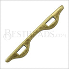 5mm flat WIDE 2 STRAND spacer ANT BRASS - 10 pcs