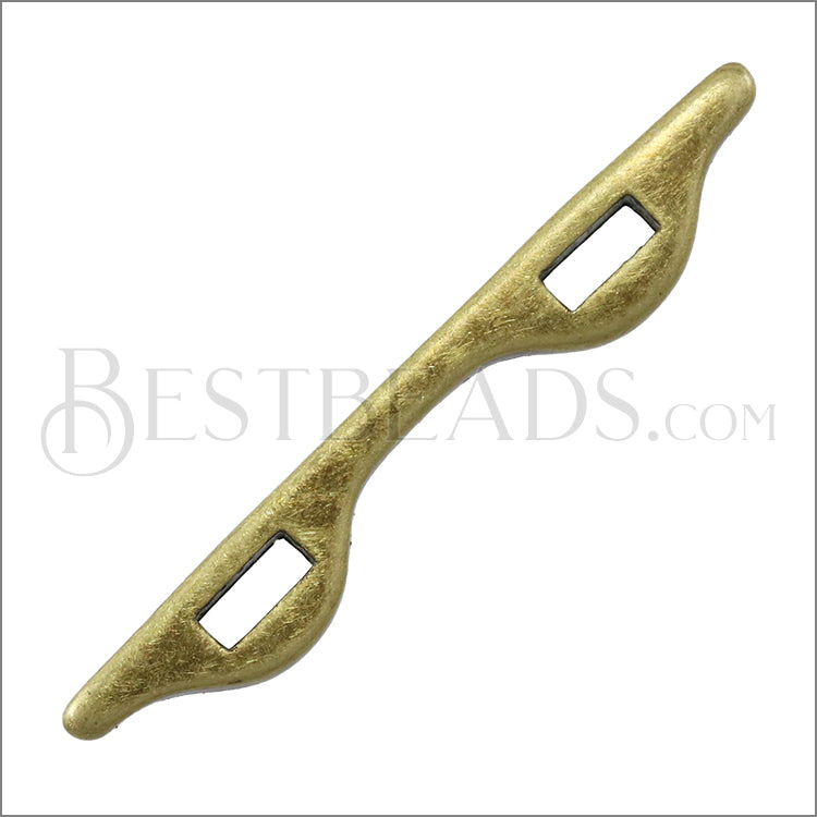 5mm flat WIDE 2 STRAND spacer ANT BRASS - 10 pcs