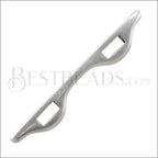 5mm flat WIDE 2 STRAND spacer ANT SILVER - 10 pcs