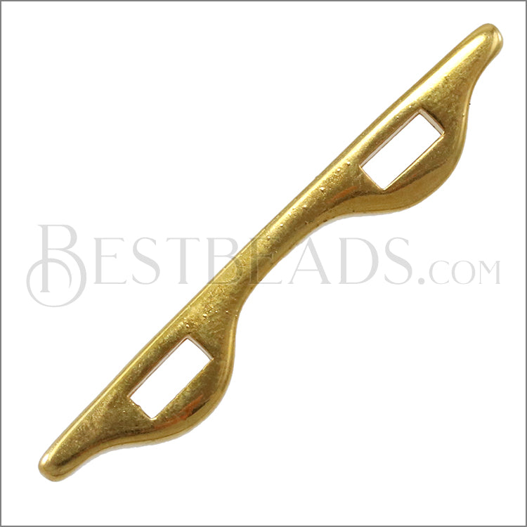 5mm flat WIDE 2 STRAND spacer SHINY GOLD - 10 pcs