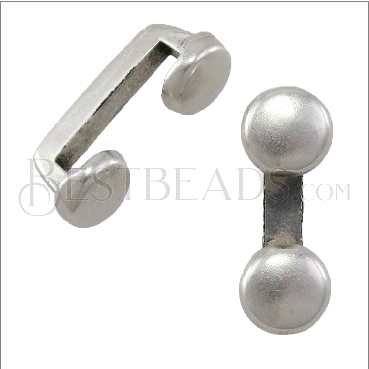 10mm flat TWO DISC spacer ANT SILVER - 10 pcs