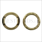 10mm flat HAMMERED RING spacer ANT BRASS - 5 pcs