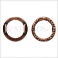 10mm flat HAMMERED RING spacer ANT COPPER - 5 pcs