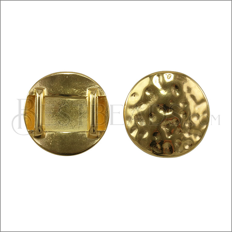 10mm flat HAMMERED CIRCLE spacer GOLD - 5 pcs