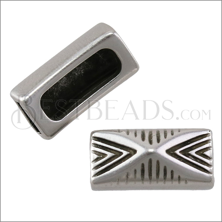 5mm flat SHORT AZTEC spacer ANT SILVER - 10 pcs