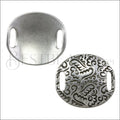 10mm flat LG PAISLEY DISC spacer ANT SILVER - 5 pcs