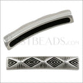5mm flat LONG AZTEC spacer ANT SILVER - 10 pcs