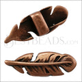 5mm flat FEATHER spacer ANT COPPER - 10 pcs