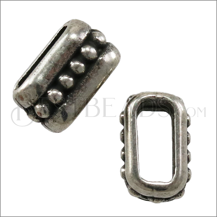 5mm flat SMALL DOTS spacer ANT SILVER - 10 pcs
