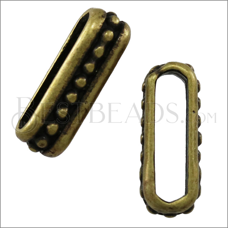 10mm flat SMALL DOTS spacer ANT BRASS - 10 pcs