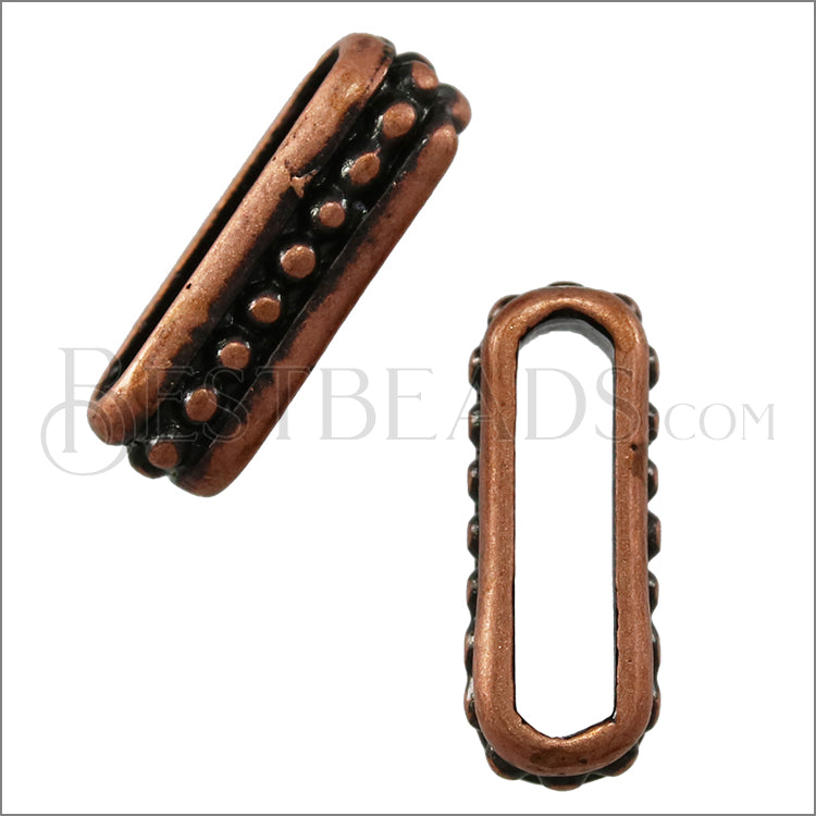 10mm flat SMALL DOTS spacer ANT COPPER - 10 pcs