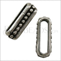 10mm flat SMALL DOTS spacer ANT SILVER - 10 pcs