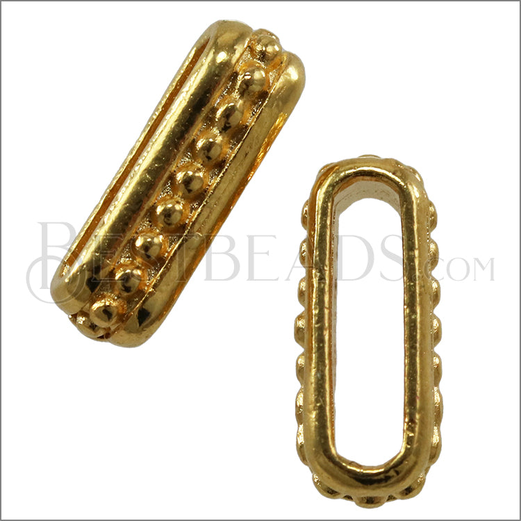 10mm flat SMALL DOTS spacer SHINY GOLD - 10 pcs