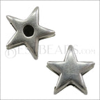5mm flat STAR spacer ANT SILVER - 10 pcs