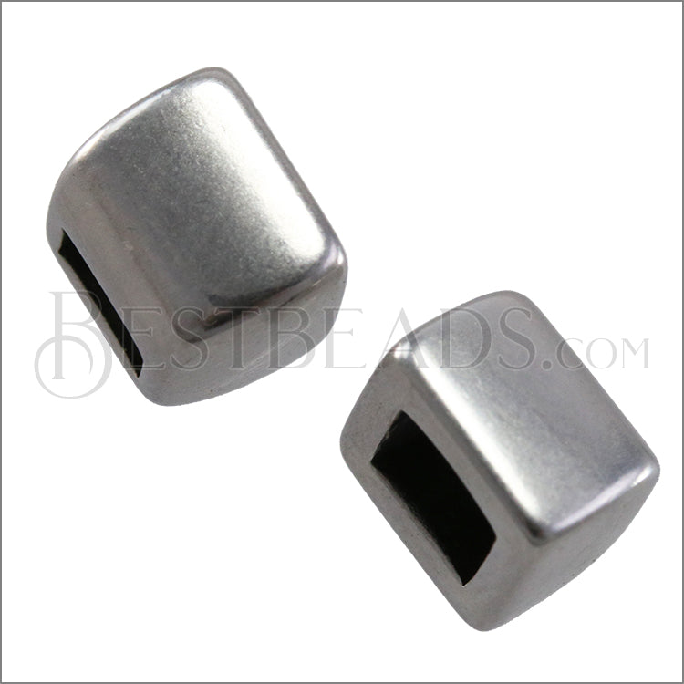5mm flat LOOP BAR spacer ANT SILVER - 10 pcs