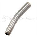 2.5mm round PLAIN TUBE slider ANT SILVER - 10 pcs