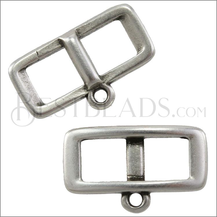 5mm Flat FRAME CHARMHOLDER slider ANTIQUE SILVER - 10 pcs