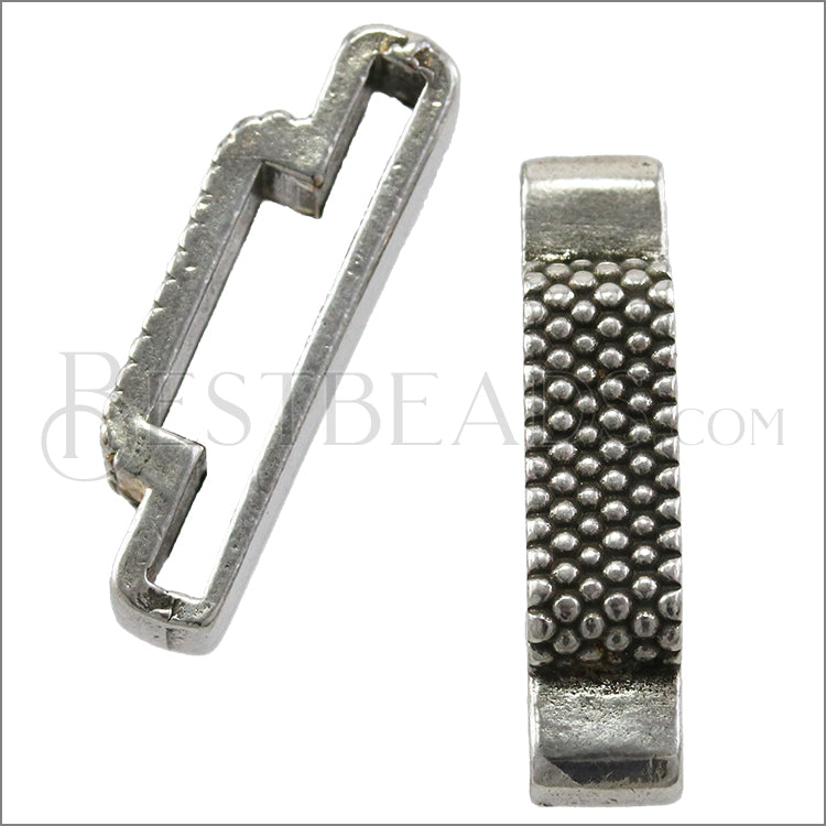 20 + 10mm Flat DOTS slider ANTIQUE SILVER - 5 pcs