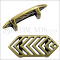 10mm Flat CHEVRON slider ANT BRASS - 10 pcs