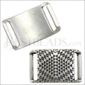 20mm Flat HYPNOTIC RECTANGLE slider ANT SILVER - 10 pcs