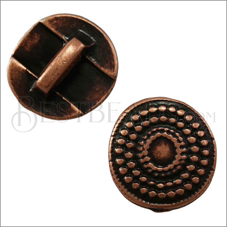 5mm Flat RADIANT CIRCLE slider ANT COPPER - 10 pcs