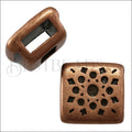 5mm Flat SUNBURST SQUARE slider ANT COPPER - 10 pcs