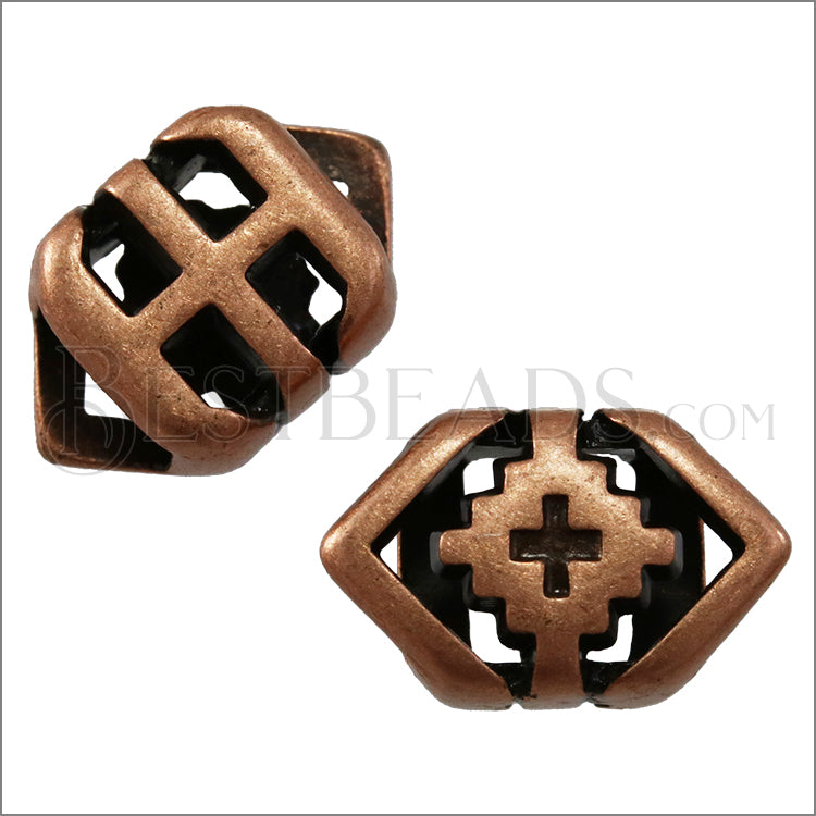 5mm Flat SOUTHWEST RHOMBUS SQUARE slider ANT COPPER - 10 pcs