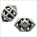 5mm Flat SOUTHWEST RHOMBUS SQUARE slider ANT SILVER - 10 pcs