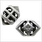 5mm Flat SOUTHWEST RHOMBUS SQUARE slider ANT SILVER - 10 pcs