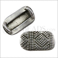 5mm Flat GEOMETRIC DOTS slider ANT SILVER - 10 pcs