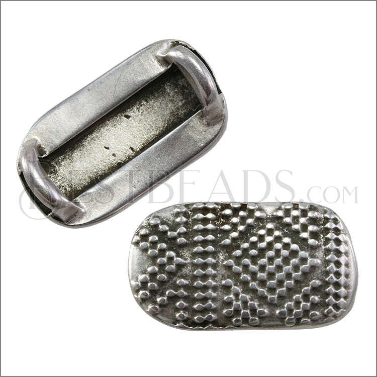 5mm Flat GEOMETRIC DOTS slider ANT SILVER - 10 pcs
