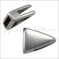 10mm Flat PLAIN TRIANGLE slider ANT SILVER - 10 pcs