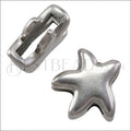 10mm Flat PLAIN STARFISH slider ANT SILVER - 10 pcs