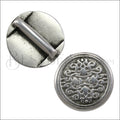 15mm Flat DAMASK slider ANT SILVER - 5 pcs