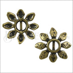 5mm flat PETAL POWER slider ANT BRASS - 5 pcs