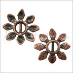 5mm flat PETAL POWER slider ANT COPPER - 5 pcs