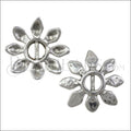 5mm flat PETAL POWER slider ANT SILVER - 5 pcs
