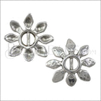 5mm flat PETAL POWER slider ANT SILVER - 5 pcs